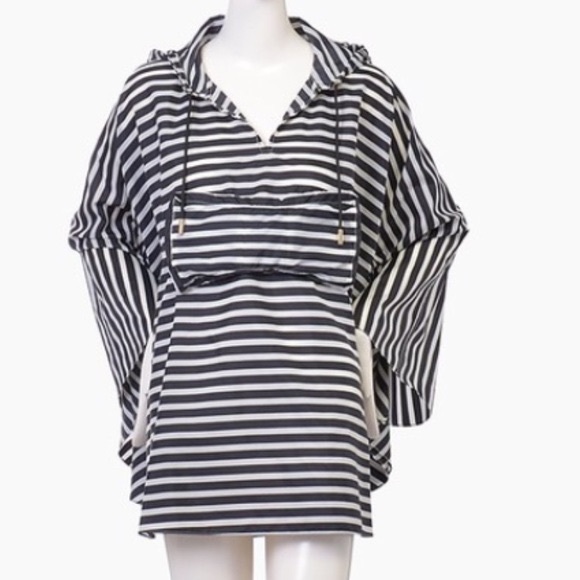 Kate Spade Rio De Janeiro Stripe Nylon Poncho - Picture 9 of 10